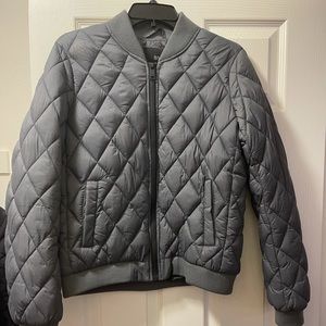 A.N.A Gray Bomber Jacket Medium
